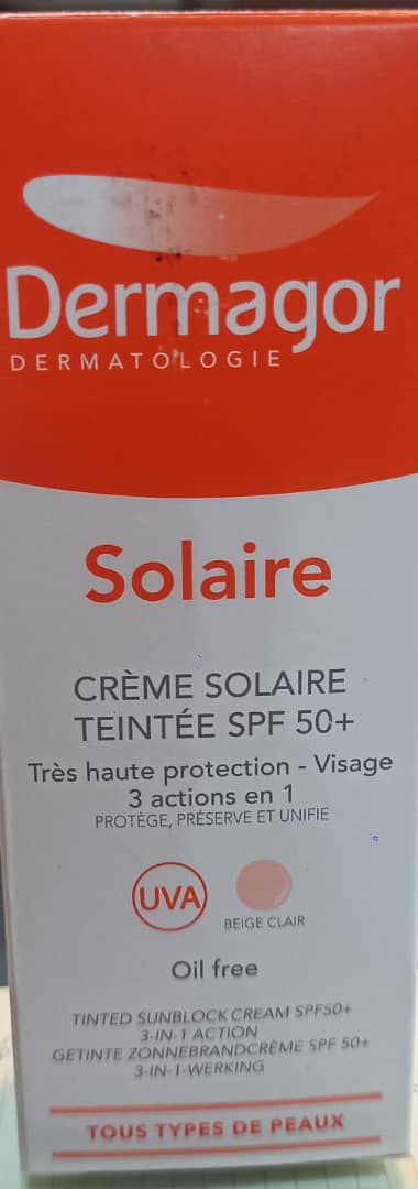 درماگور ضدآفتاب فاقد چربی بژ spf50
