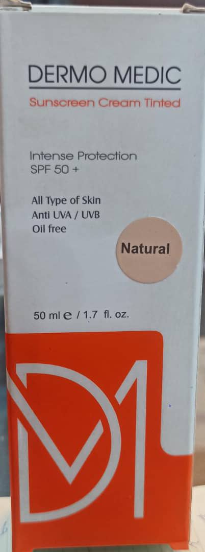 درمومدیک ضدآفتاب رنگی بژ طبیعی spf50